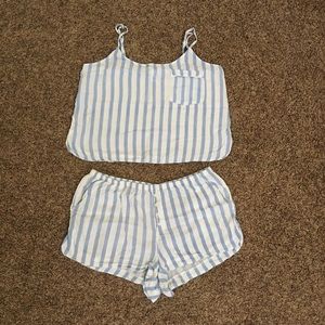 F21 striped pj set